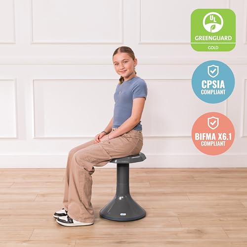 Image of ECR4Kids ACE Active Core Engagement Wobble Stool, 18-Inch Seat Height, Flexible Seating, Grey