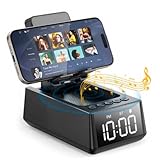 Caixa de som bluetooth com relógio digital 8w suporte para celular