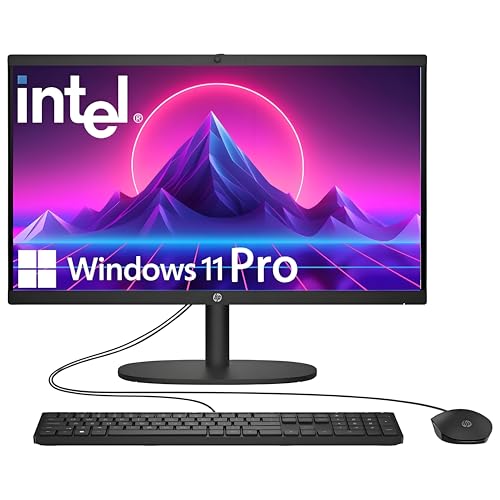 Image of HP 2026 22 inch FHD All-in-One Desktop Computer • The New Version for Everyday Use • 13th Gen Intel Quad-Core CPU • 8GB DDR5 • 128GB Storage • HDMI • Type-C • Wi-Fi • HD Webcam • Win11 • Black