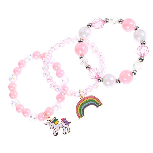 Pulseras de gemas con dijes de unicornio ajustables para muñecas de niños y niñas