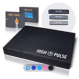 High Pulse® Colchoneta Equilibrio + Poster Ejercicios + Bandas elásticas Fitness – Plataforma de Equilibrio para Fitness, Yoga, Pilates y Tratamiento de Lesiones (Negra)