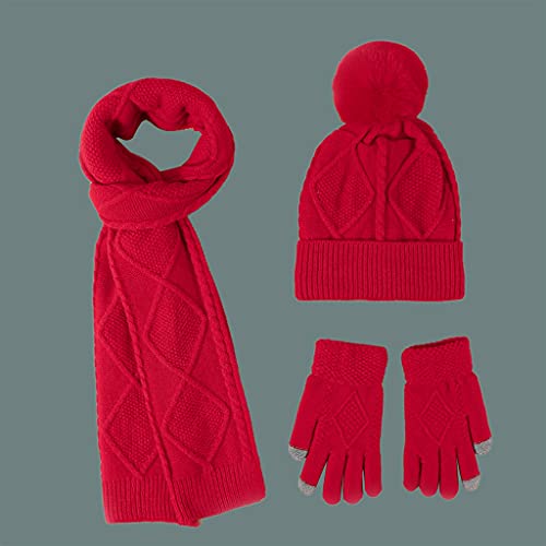 Set de gorro, bufanda larga y guantes de punto para invierno 4