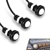 Yumfugu 3 PCS Car LED Eagle Eye Light, 18mm COB Chip 6500K 150LM Plug and Play High Thermal Conductivity Metal Shell Reversing Light, Lighting Accessories, Suitable for Most Cars (Yellow Light)