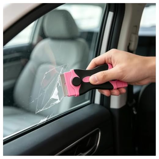 1 Pc Pink Double Head Scraper for Car Film, Stickers, Labels, Silicone, and Glass Stove Tops
