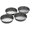 Chicago Metallic Deep Dish Pizza Pan Set of 4, 7 Inch Personal Size, Heavy-Duty Carbon Steel with Perforated Bottom for Crispy Crust, Perfect for Family Pizza Night