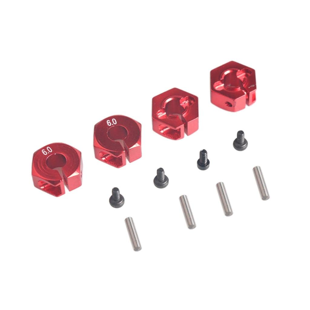COMBR HSP Unlimited 12mm Upgrade Parts Hex Wheels Base Coupler 6.0 Thick Red