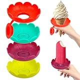 Eishalterung kinder silikon,Tropffrei Eis am Stiel-Halter für Kinder Eis tropfschutz,Wiederverwendbarer Eis Halter Silikon Eishalterung für Kinder für Kind und Kleinkinder