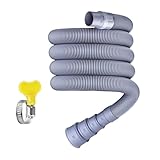 洗濯機排水ホース - 柔軟性 シンクパイプ - しなやかな360度回転排水ホース クランプ付き シンク・洗濯機・食洗機・RV用