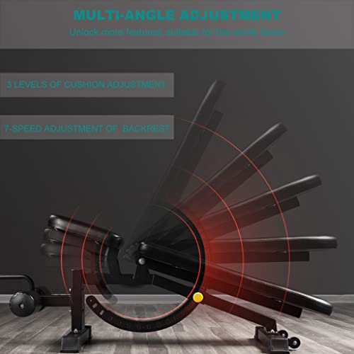 Druk bank Professionele 7- speed verstelbare multifunctionele halterbank Fitness stoel sit- ups bankdrukken bank schuine vlakke bank Dragend 881 pond (Color : Black, Size : 160x60x135 cm) - Image 3