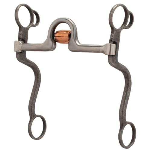 Weaver Equine Professional S Shank 7" Cheeks Horse Bit, Buffed Black