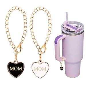Letter Attraction Equipment for Stanley Cup 2Pcs – Personalised Letter Chain for Mother – Mom’s day Present – Chain ID Preliminary Letter For 30 & 40oz Stanley Deal with or Water Cups – Items for Mother