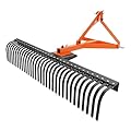 ALMULOO 60 in Landscape Rake, 3 Point Hitch Tow-Behind Rake with 360° Rotation, Category 1 Tractor Attachment for Farm, Garden, Brush Clearing, Arena Raking (2 Packages)