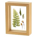 Marco de flores secas: Este marco cuenta con un elegante marco de madera en color natural y doble panel de vidrio HD, creando una estética minimalista y elegante con un toque de lujo. El tamaño exterior del marco es de 10.5 cm x 13.6 cm / 4.1 x 5.4 pulgadas, el tamaño interior es de 8.2 cm x 11.4 cm / 3.2 x 4.5 pulgadas, y el grosor del marco es de 4 cm / 1.6 pulgadas. Por favor, confirme si el tamaño es adecuado para su obra de arte.