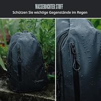 Pangogogo Umhängetasche Herren Klein, Leichte & Wasserdichte Sling Bag für Männer, Brustbeutel/Crossbody Bag für Travel, Festival, Alltag, Wandern & Radfahren (Schwarz) – Ansicht 8