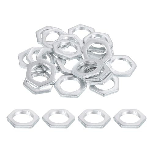 PATIKIL M22x1.5x4mm Steel Hex Nuts, 25Pcs Metric Fine Thread Carbon Steel Zinc Plated Finished Hardware Screw Nuts Fasteners for Machinery Manufacturing, Industrial Use, 30mm Width