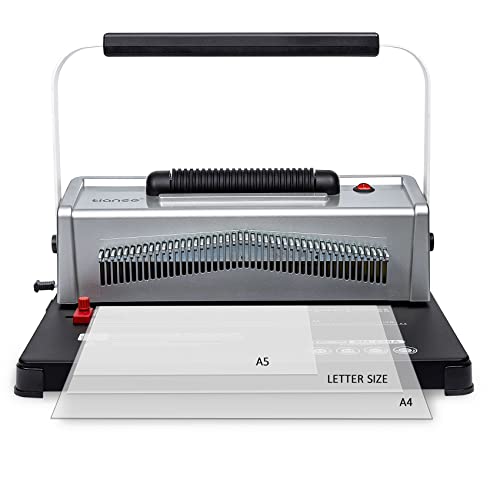 Tianse Binding Machine, Spiral Coil Binder Machine Manual Punch Binder With Electric Coil Inserter, Comes With 100Pcs 5/16" Plastic Coil Binding Spines & Plier For Letter Size, A4, A5 Or Smaller Sizes #TOP6