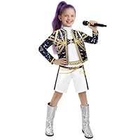 Juebm Girls Halloween Outfit Kids Singer Fashion Outerwear & Shirt & Dress 7-8Y