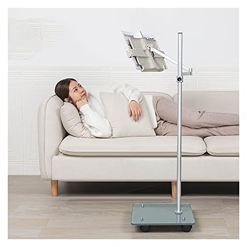 Soporte de suelo para tableta ajustable con ruedas: lee y teletrabaja cómodo en el sofá 2