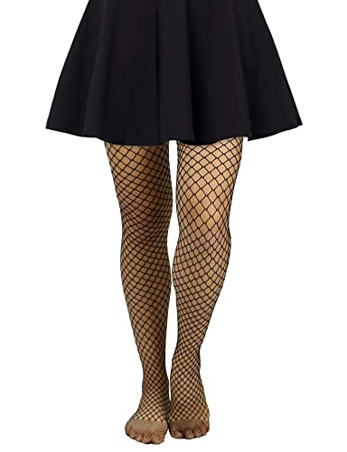 Image of Lastclream High Waisted Fishnet Tights for Women Sexy Fishnets Stockings Full Footed Fishnet Sheer Pantyhose Plus Size