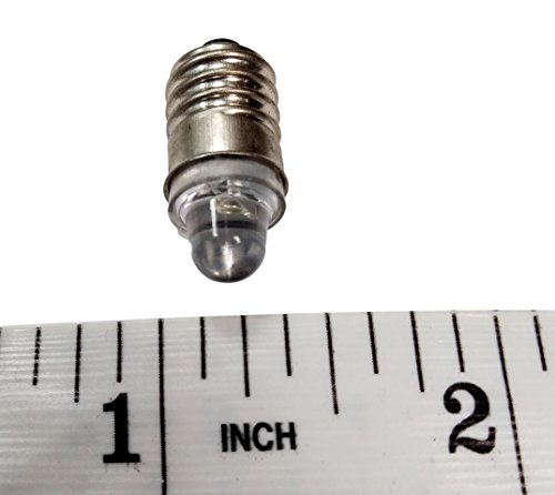 Miniature LED Flashlight Bulbs, 3 Volt Mini Lamps, Cool White, E10 Small LED Bulbs, Pack of 5