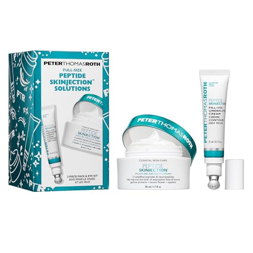 Peter Thomas Roth | Full-Size Peptide Skinjection Solutions 2-Piece Face & Eye Kit | Anti-Aging Peptide Skincare Set Under-Eye Cream and Moisturizer