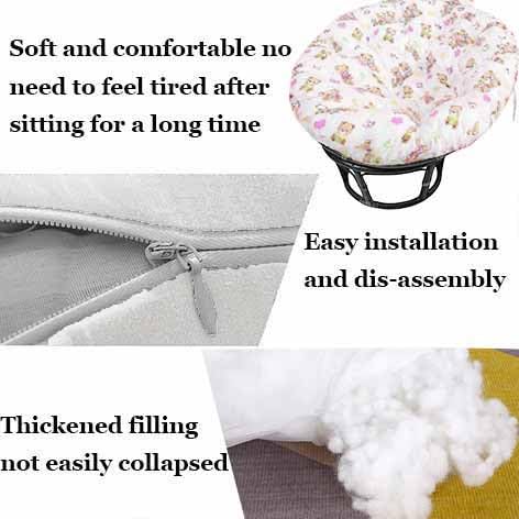 Cojín Redondo para Silla De Jardín 100 * 15cm Cojín De Silla De Cesta Colgante Grueso Lavable, Repuesto De Cojín para Silla De Huevo Cojín Redondo para Columpio(9)