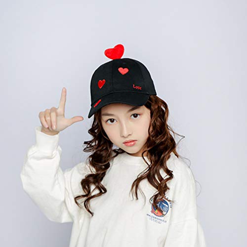 ABOOFAN Boné de Beisebol Infantil Bordado Coração Amor Bonés Ao Ar Livre de Algodão Snapback Casual