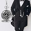 Pocket Watch for Men Quartz Watch with Black Dial and Chain Stylish Modern Men Pocket Fob Watches Vintage Steel Roman Numerals Classic Smooth Personalised Pocket Watch for Birthday Anniversary #1