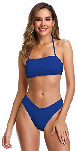 SHEKINI Damen Bikinis Set Rückenfrei Charmant Bandeau Bikini...