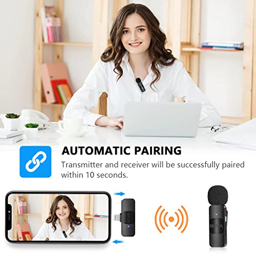 Boya By-V1 Professional 2.4Ghz Wireless Lavalier Microphone System, 164Ft Range, Lapel Microphone For Iphone 13, Ipad - Cordless Omnidirectional Condenser Mic For Interview Video Podcast Vlog Youtube #TOP4