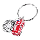 Porte-clés d'identité de pompier – fabriqué avec des matériaux durables, très tendance et résistant, anneau en métal représentant un camion de pompiers