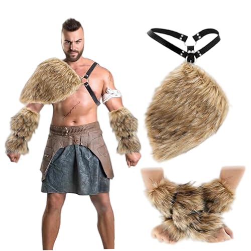 Costume viking homme 3 pièces comprenant tunique pantalon et ceinture