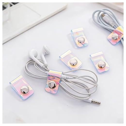 10 Pcs Cable Organizer Clips,Reusable Cord Management for USB Charging Cables, Headphones, Portable Cable Wraps for Desk & Travel(Colorful)