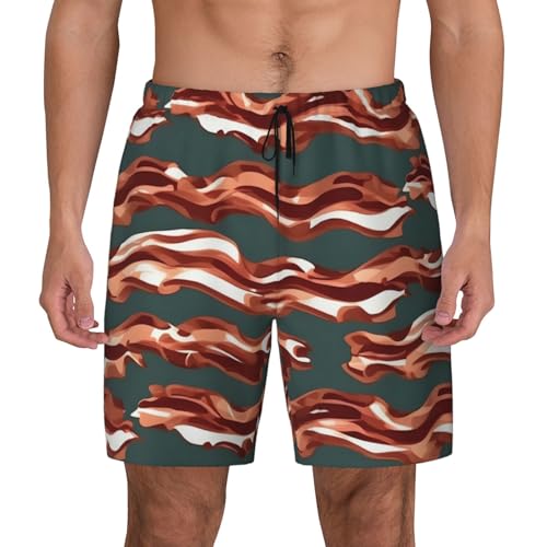 Short de bain pour homme EdWal imprimé bacon à séchage rapide en taille M-XXL