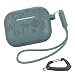 MILPROX AirPods Pro Case, Silicone Protective Skin Cover with Keychain [Visible Front LED] Shockproof Soft Slim Cases Accessories for AirPods Pro Charging Case [2019 Release] - Pine Green