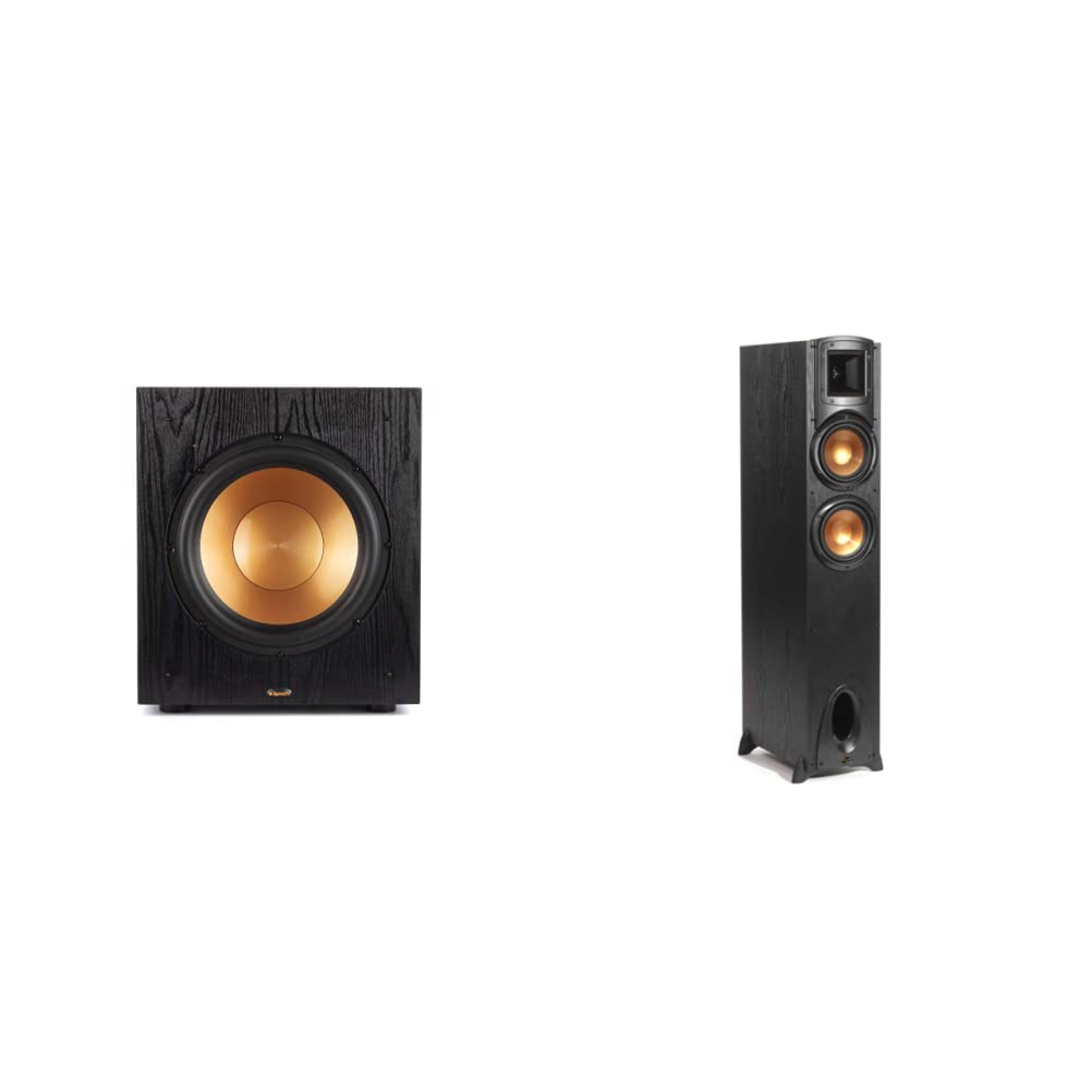 Klipsch Synergy Black Label Sub-100 10” Front-Firing Subwoofer, in Black & Synergy Black Label F-200