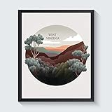 West Virginia Art Print, West Virginia Poster Wall art Decor, West Virginia State Map Travel Poster, Home Office Wall Decoration, Bedroom, Living Room Artwork. (West Virginia D, 11x14 inches