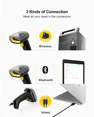 Douchette pouvant lire sur écran Inateck scanner de codes-barres 2D sans fil Bluetooth - 4