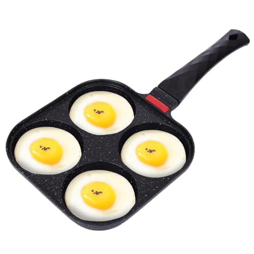 Sartén para huevos fritos, sartén para panqueques para desayuno, pequeña olla de huevos de aluminio para tortilla, 4 tazas, Sartén antiadherente con tira a temperatura controlada, sartén para crepes