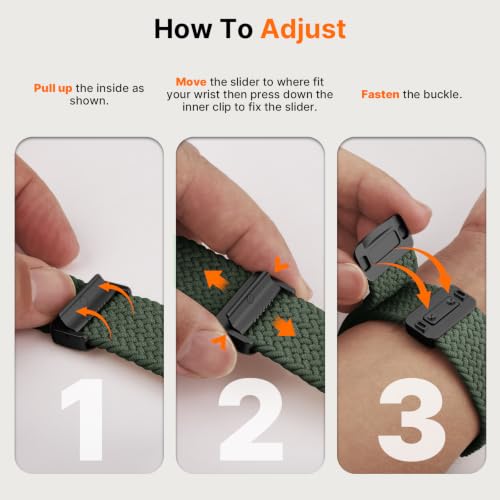 Image of Fullmosa 2 Packs Magnetic Braided Watch Bands - 18mm 20mm 22mm Quick Release Replacement Wristband, Stretchy Nylon Solo Loop Compatible with Traditional and Smartwatches for Men Women