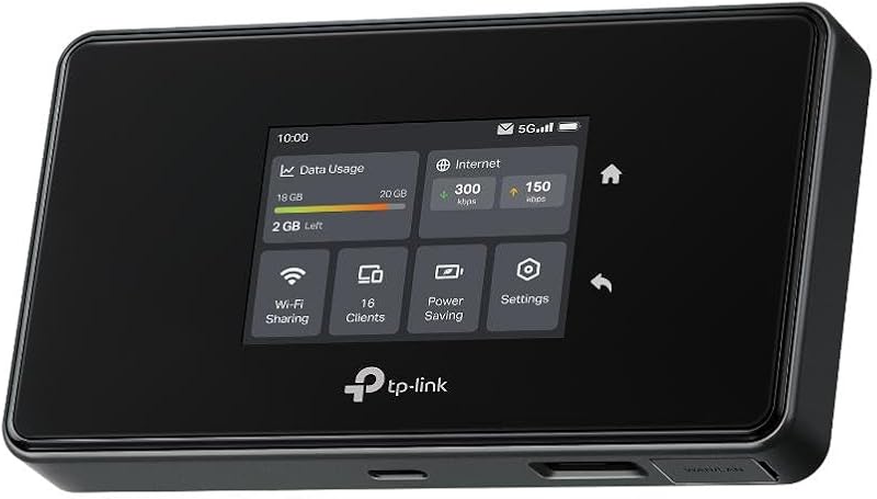 TP-Link 5G Mobile Hotspot M8550 | Tri-Band AXE3600 Wi-Fi 6E Portable Wi-Fi Router for Travel | Two-Modes in One | Support Up to 32 Devices | Nano SIM Card Slot | Support AT&T, T-Mobile, Verizon
