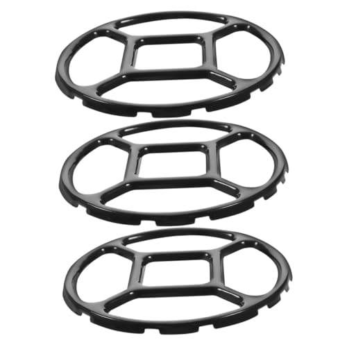 Garneck 3 Piezas Soporte Antideslizante para Wok de Gas Anillos Redondos de Esmalte Negro para Estufa Base Estable para Cocinar y Distribuir Calor Uniformemente Cocinas de Gas