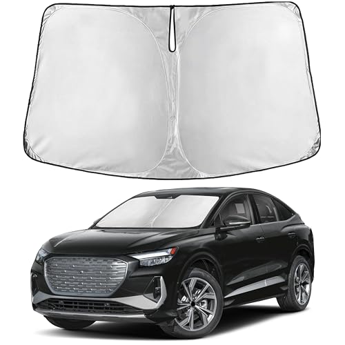 Image of EcoNour Windshield Sunshade Compatible for Audi Q4 e-tron, Sportback 2022-2024 2025 2026, Sun Visor for Front Windshield & Window Sun Shade Cover, UV Heat Blocker & Protector, Car Accessories