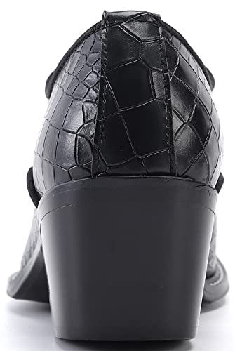 Santimon Men's Dress Oxford Snake Print Patent Metal Toe Two Tone Formal Shoes4