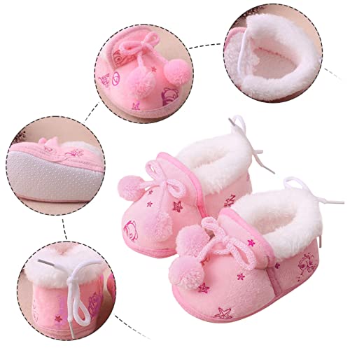 sfdgfhyf Baby Winter Boots Booties for Baby Newborn Warm Slippers Infant Toddler Winter Boots with Non Slip (Pink, 0-6 Months)3