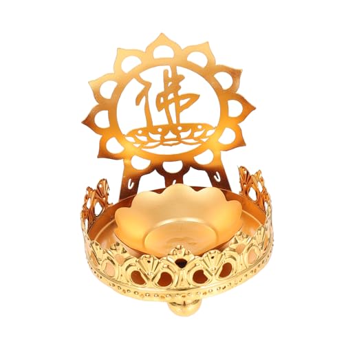 ABOOFAN Ghee Lamp Holder Offering Buddha Candle Base Buddhist Candlestick Tea Light Candle Holder Temple Candle Holder Decorative Candle Holder Butter Lamp Support Tea Light Holder