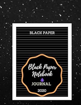 Paperback Black Paper Notebook Journal: 100 Lined Pages Blank Black Paper Journal Large Size 8.5" X 11" For White Ink, Fluorescent And Gel Pens Book
