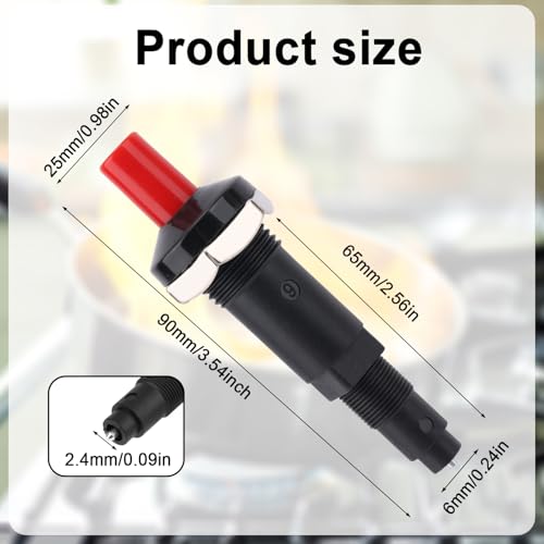 Tinoaly 2pcs Piezo Igniter, Push Button Piezoelectric Replacement Parts Ignition Piezo Spark Lighter for Grill Gas Fireplace BBQ Fire Pit Oven Outdoor Heater Stove