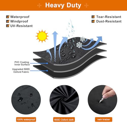 51 inch Grill Cover for Weber Spirit II 300,Spirit 300 Series,600D Heavy Duty Waterproof Gas Grill Cover,BBQ Grill Cover for Outdoor Grill for Weber Spirit I&II E310,E330,E315(51W x 17.8D x 42H) - Thumbnail 6