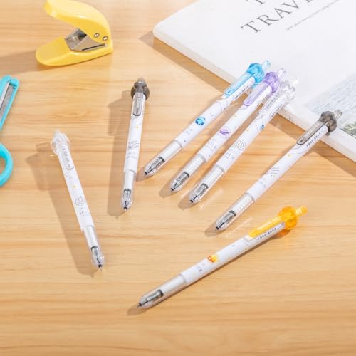 Bolígrafos de gel negro 0.5 mm retractables pack de 7 miniatura 6